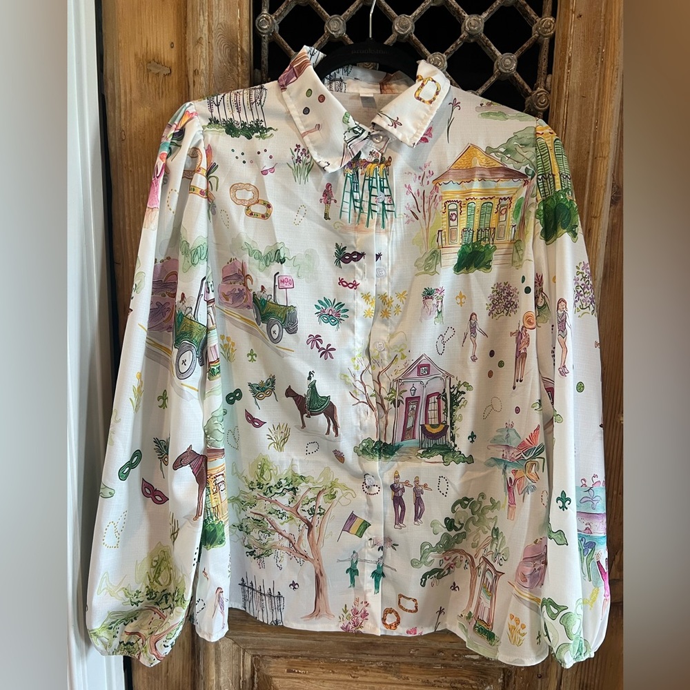 Colorful Printed Women's Blouse